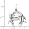 Sterling Silver Antiqued Horse in Horshoe Charm Pendant Jewerly 24mm x 24mm